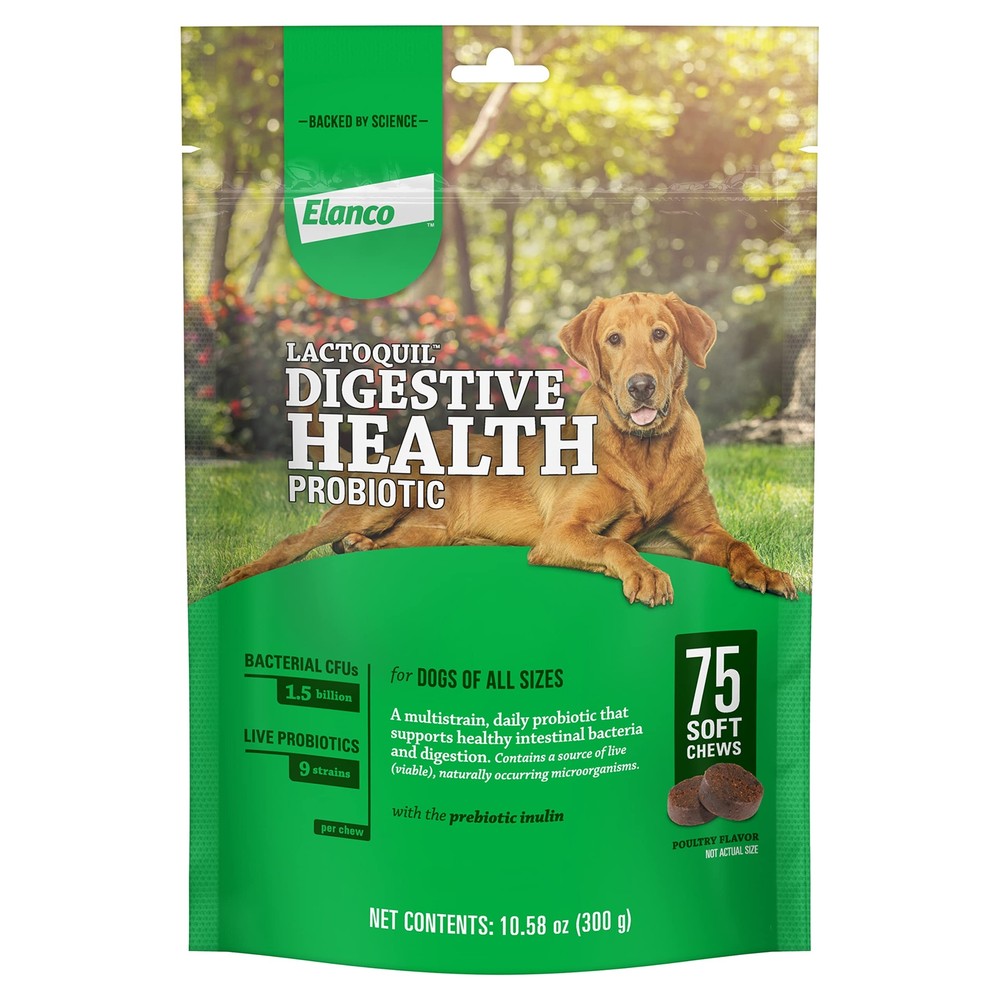 Elanco Lactoquil Soft Chews Digestive Health Probiotic Supplement for Dogs, 7...
