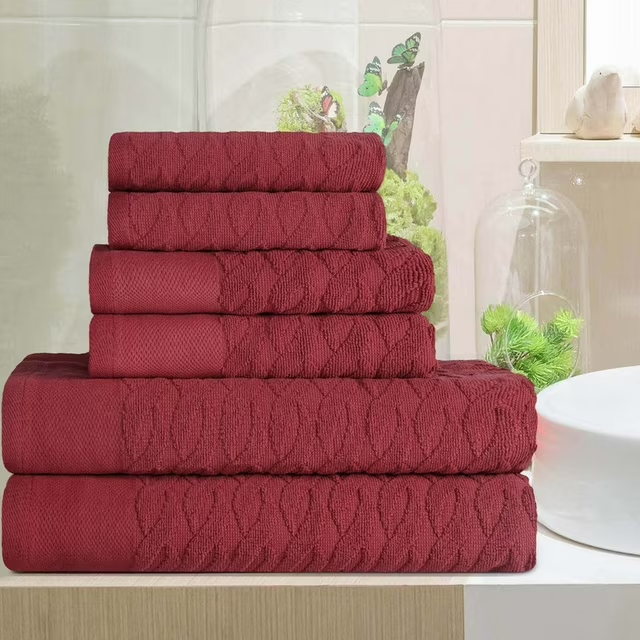 Superior Turkish Cotton Highly-absorbent 6-Piece Towel Set for Bathroom, Spa,