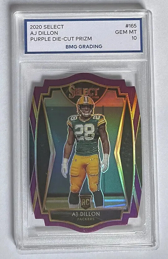 2020 Panini Select Purple Die Cut Prizm AJ Dillon Rookie #165 BMG 10 Gem MT
