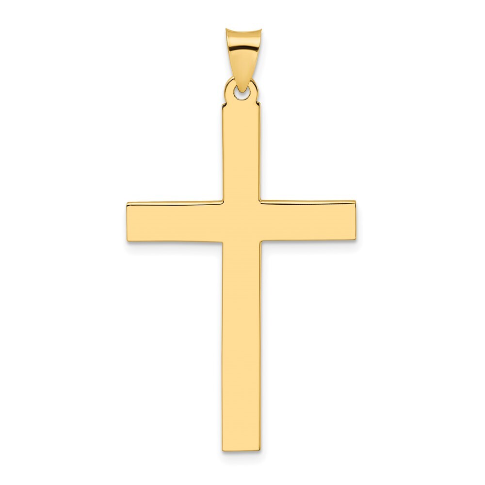14k Yellow Gold Polished Solid Cross Pendant L-1.86 Inch, W-1.03 Inch 4.3gm