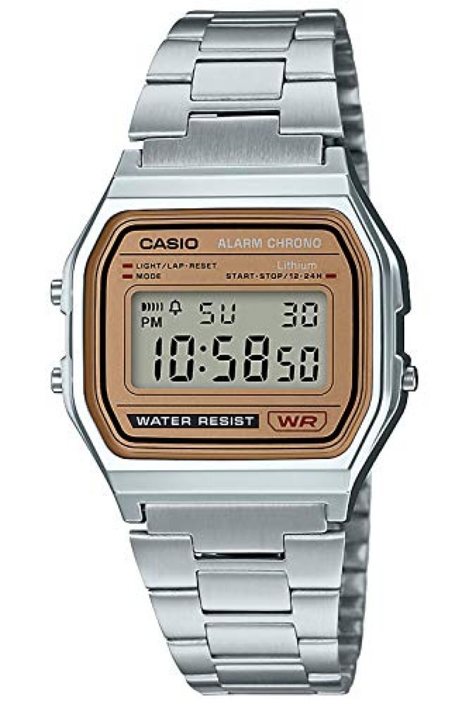 NEW CASIO Collection Old Model A-158WEA-9JF Quarts Digital SS band Japan