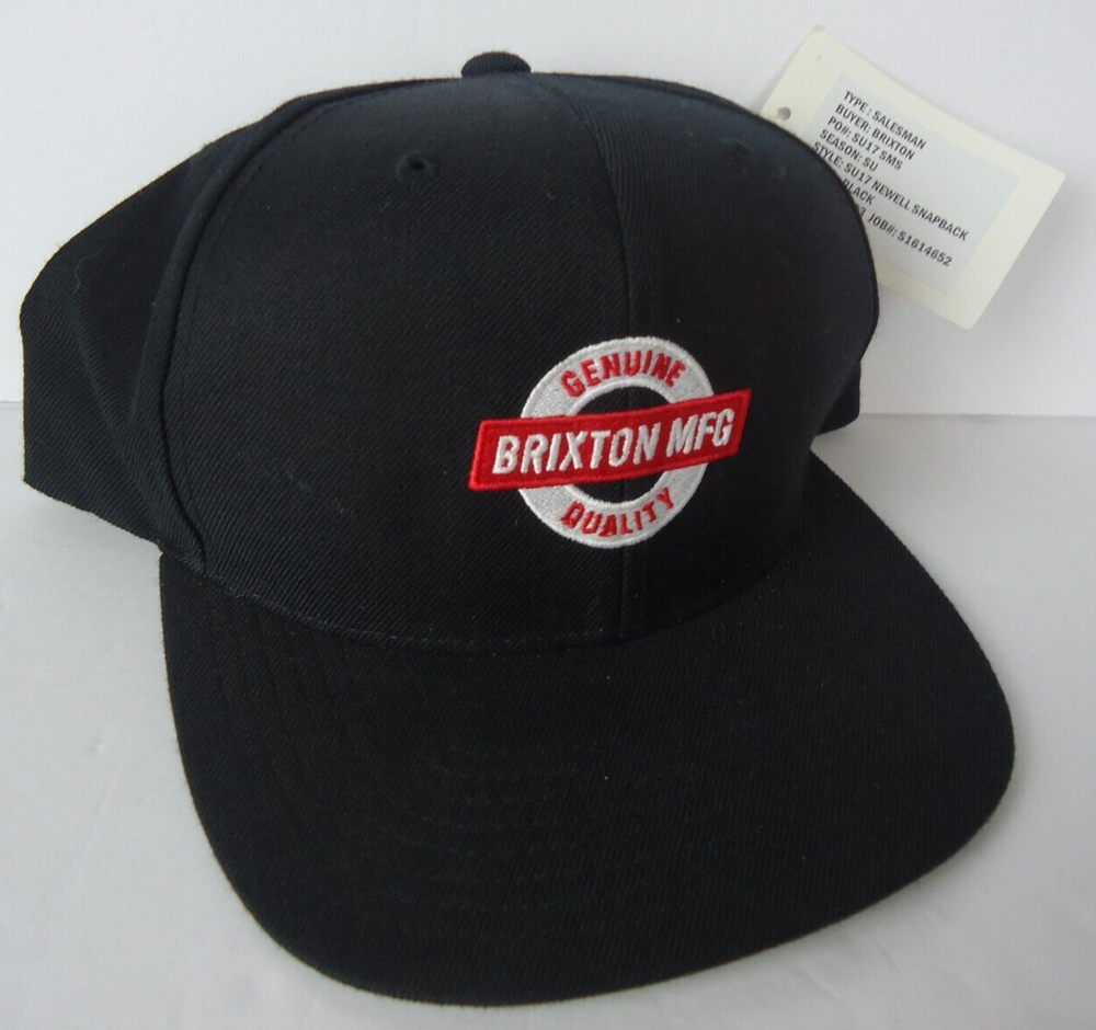 Brixton MFG Genuine Quality NWT Salesman Snapback VTG 2000s Black Baseball Hat