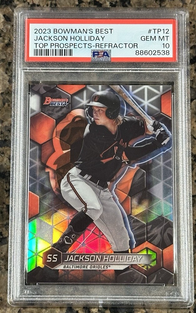 Jackson Holliday 2023 Bowman’s Best Refractor TP-12 PSA 10 Gem Mint Pop 110