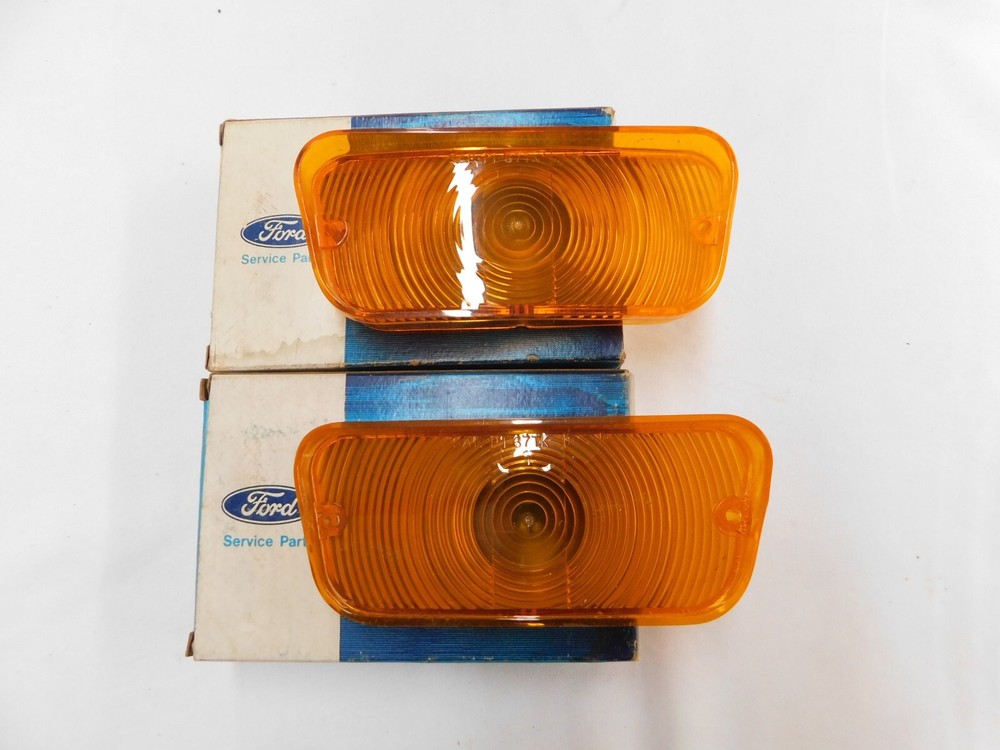 NOS OEM Ford 1967 1968 1969 Truck Pickup Grille Park Light Lenses Lamp Lens Pair