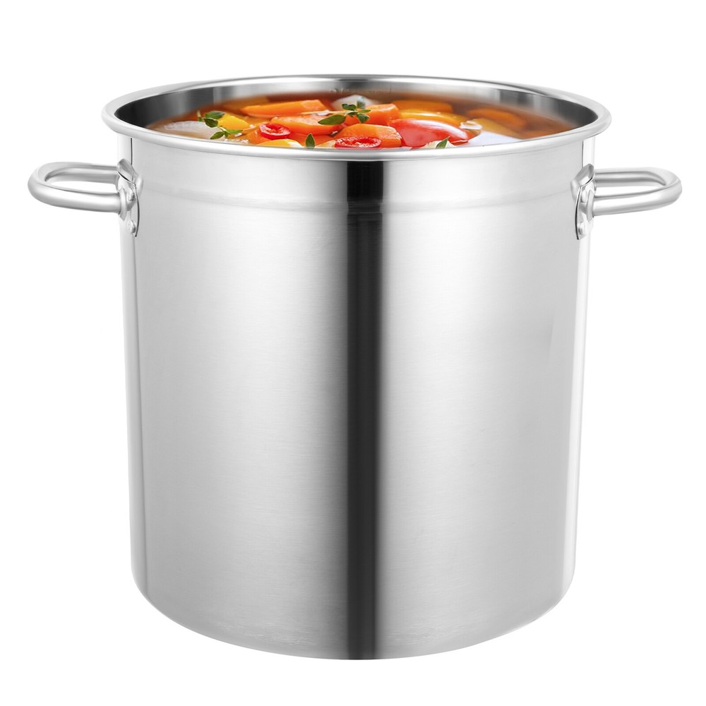 35L Stainless Steel Large Stock Pot with Lid for Restaurant Kitchen Soup Cooking