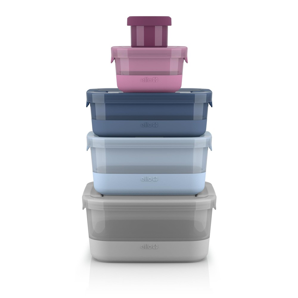 Ello BPA-Free 10-Piece Plastic Meal Prep Containers 5-Pack Set