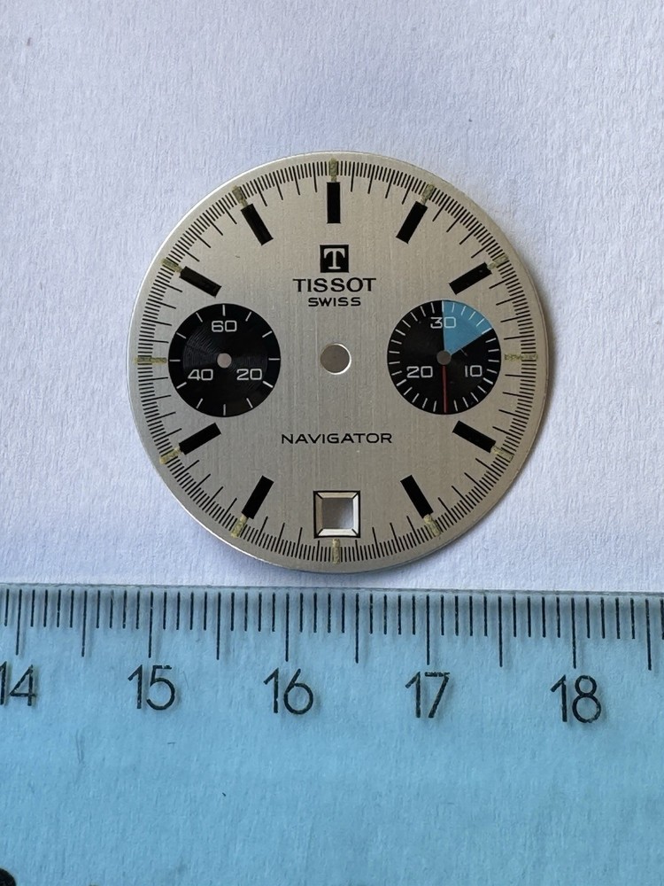 NOS Tissot Navigator Grey|black Panda Chronograph 7734 Dial, Cadran, Zifferblatt