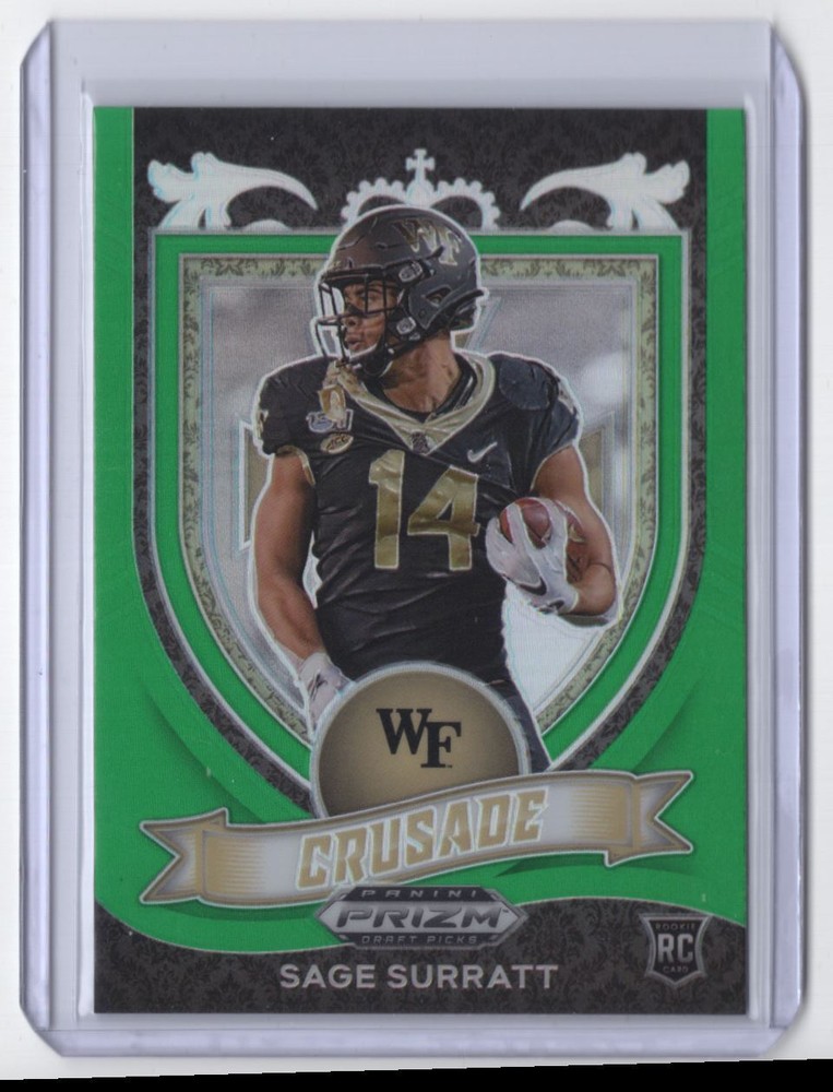 2021 Panini Prizm Draft Picks Collegiate Crusade Green Sage Surratt Rookie Wake