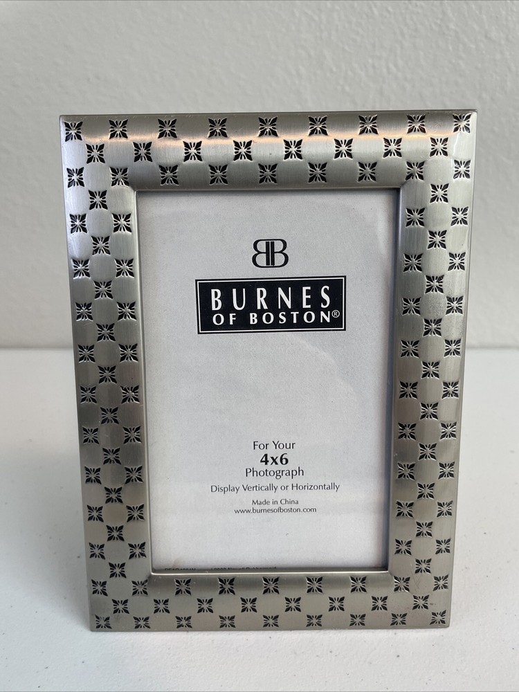 Burnes of Boston Decorative Silver Metal Photo Picture Frame 4