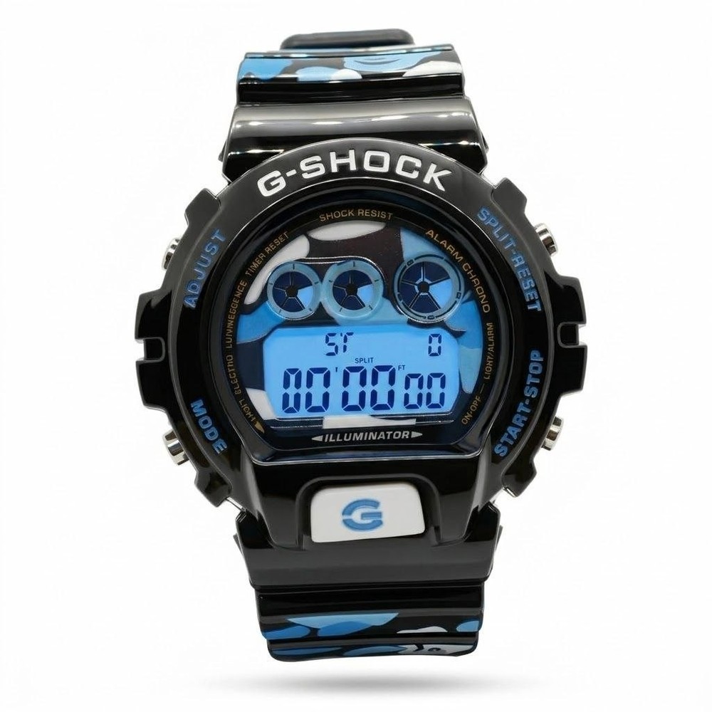 G-Shock DW6900 Men Watch Camouflage Blue Black Unique Edition Street Style Rare