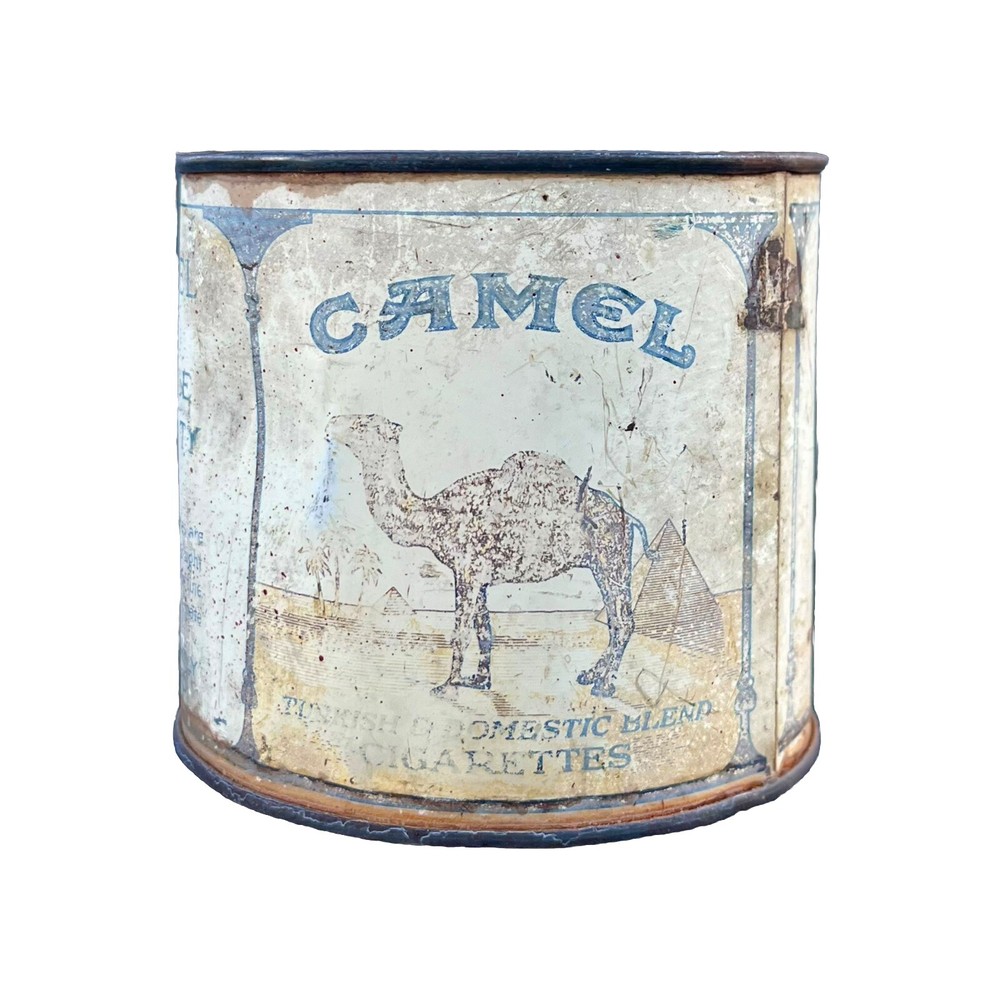 Vintage Camel Cigarettes Round Tin Can No Lid