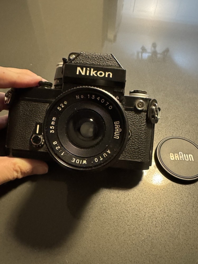 Nikon F2 black Photomic DP-1 W auto 28mm f/3.5 Lens. Film Camera