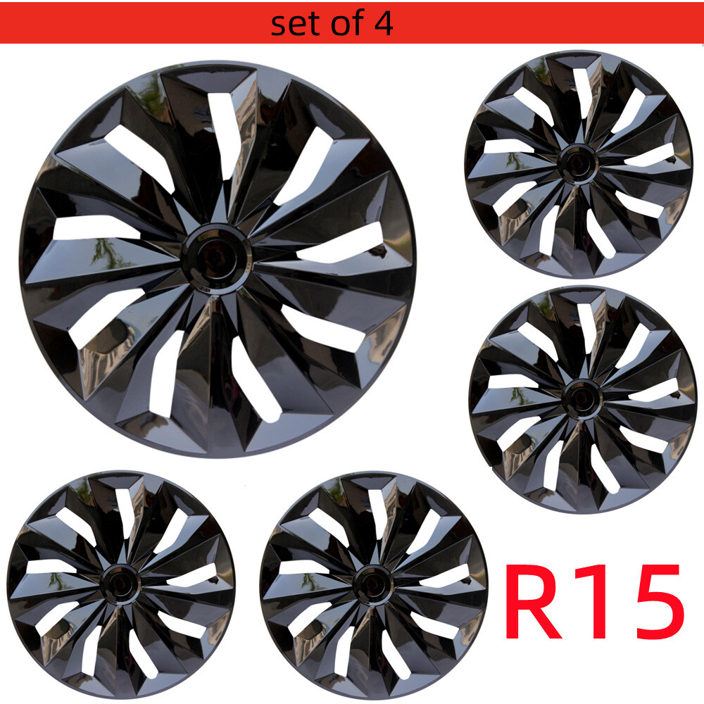 Quick-Install Universal 15-Inch Wheel Covers Set of 4 Hub Caps for R15 Tires