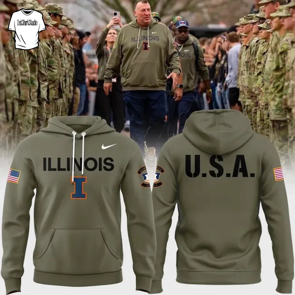 Coach Bielema Illinois Football Military Appreciation Limited Edition Hoodie