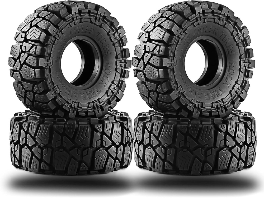 1.9 RC Crawler Tires 115mm OD 1/10 Scale Soft Rubber Mud Grappler Wheels Tyres