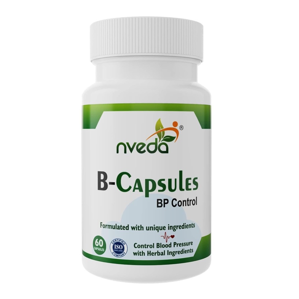 Nveda B-Capsules for BP Control & Hypertension (60 Caps) Ayurvedic Formulation