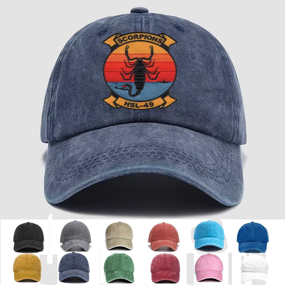 Custom Personalization Embroidered Hat HSL-49 Scorpions, Veteran Cap, Gift