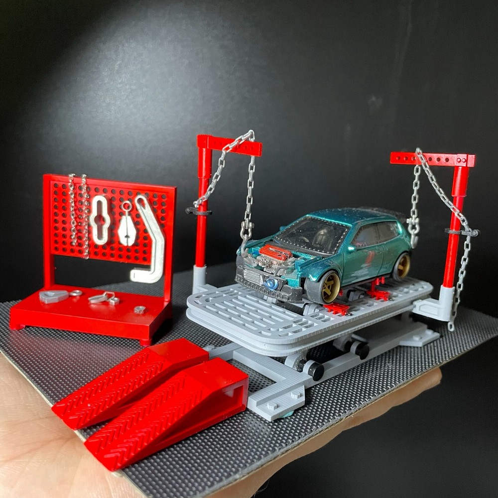1/64 Scale Car Maintenance Workshop Model Car Operation Table Scene Prop Tool