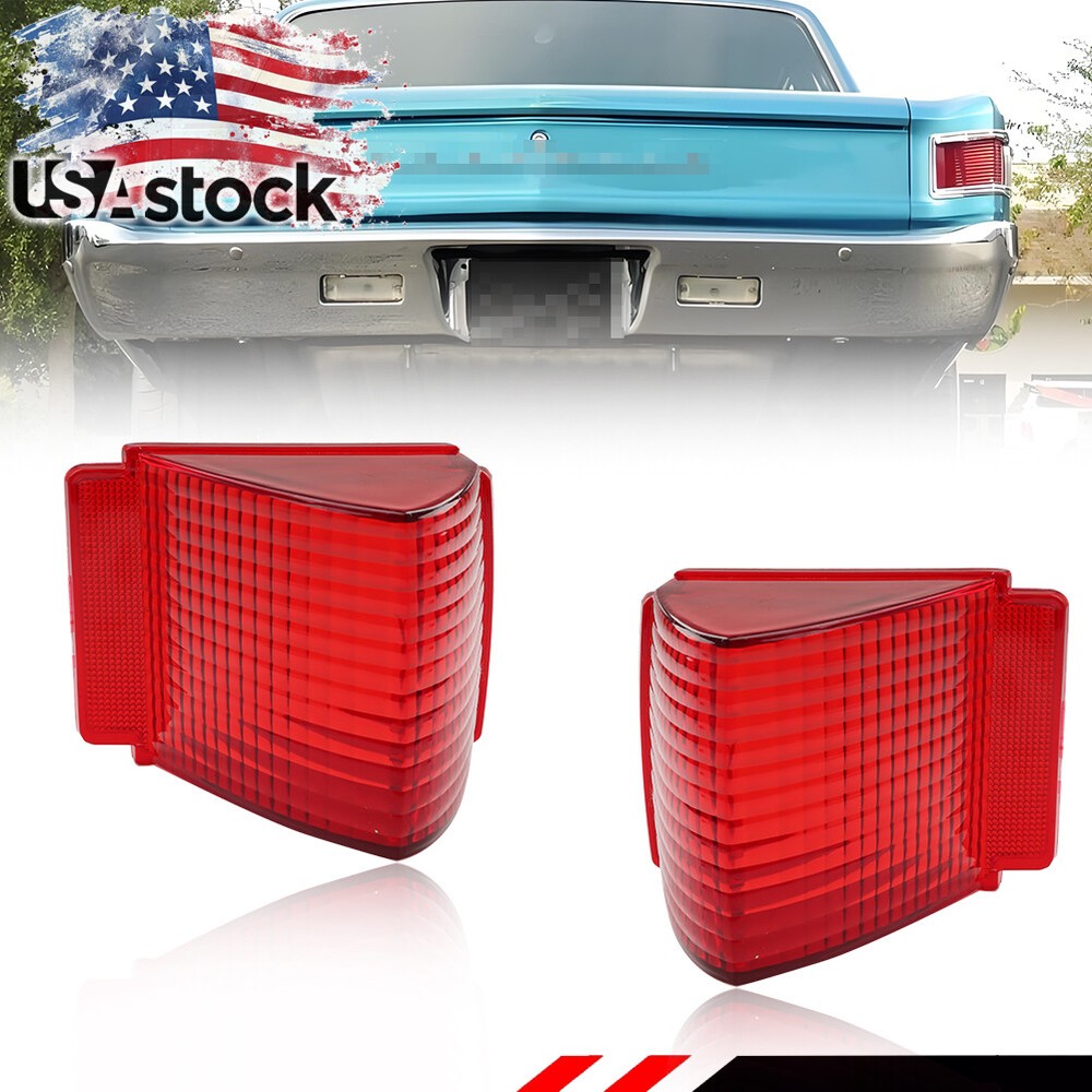 1967 Chevy Chevelle Malibu Red Tail Light Lenses Pair 2X