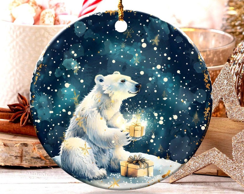Christmas Polar Bear Ornament Holiday Decor Winter Wonderland Christmas Tree