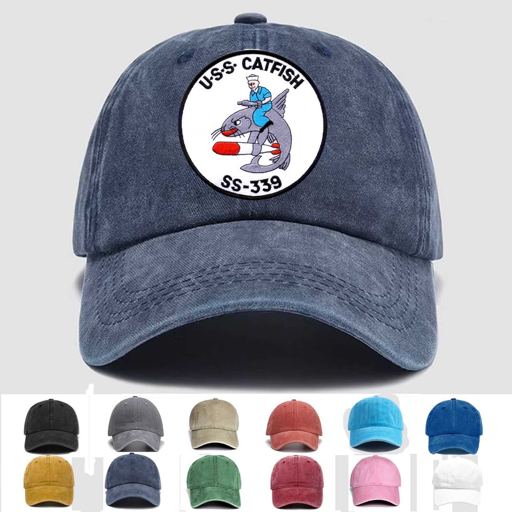 Custom Embroidered Hat SS-339 USS Catfish, Veteran Cap, Trucker Hat, Gift Idea