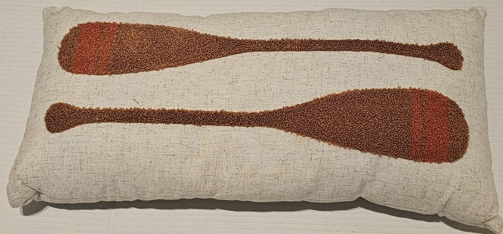 Target Paddle Boat Oars with 10x20 Canvas and Burnt Orange Throw Pillow