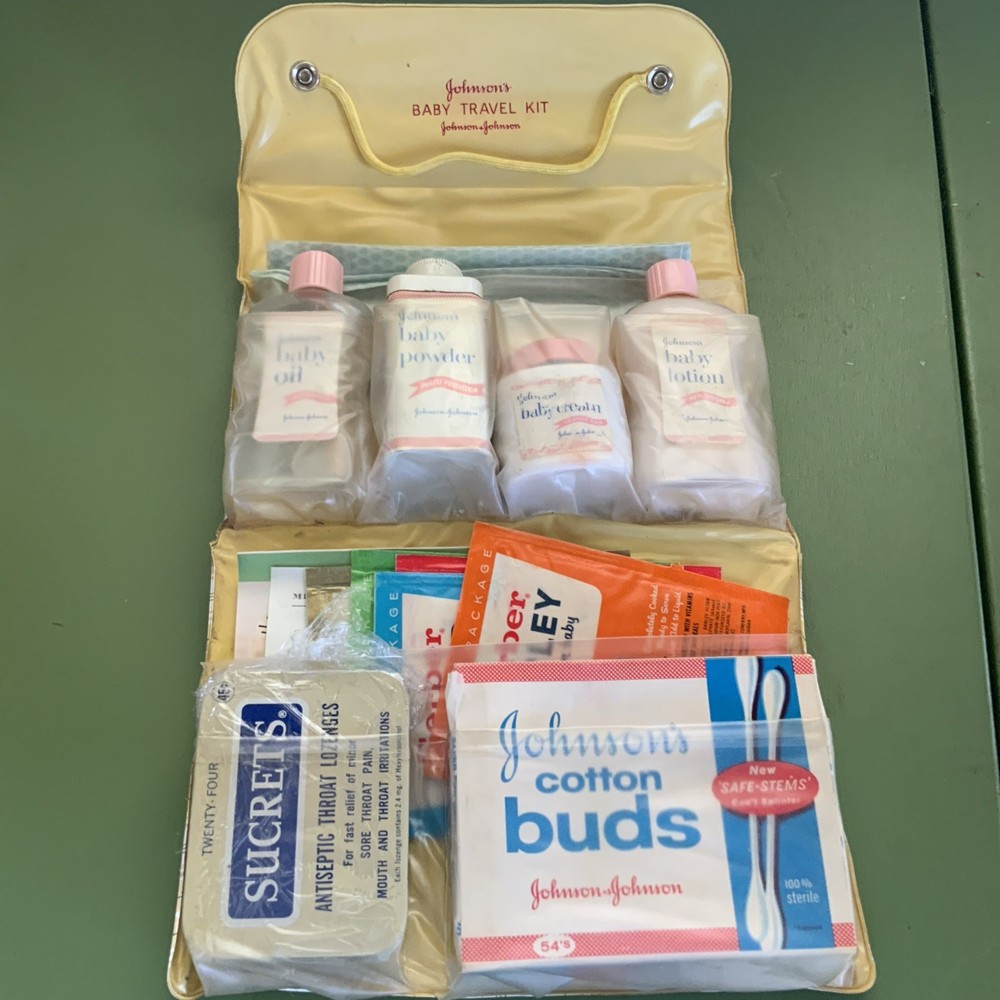Vintage Johnson's Baby Travel Kit with Medicated Powder Pink Lotion & Wash