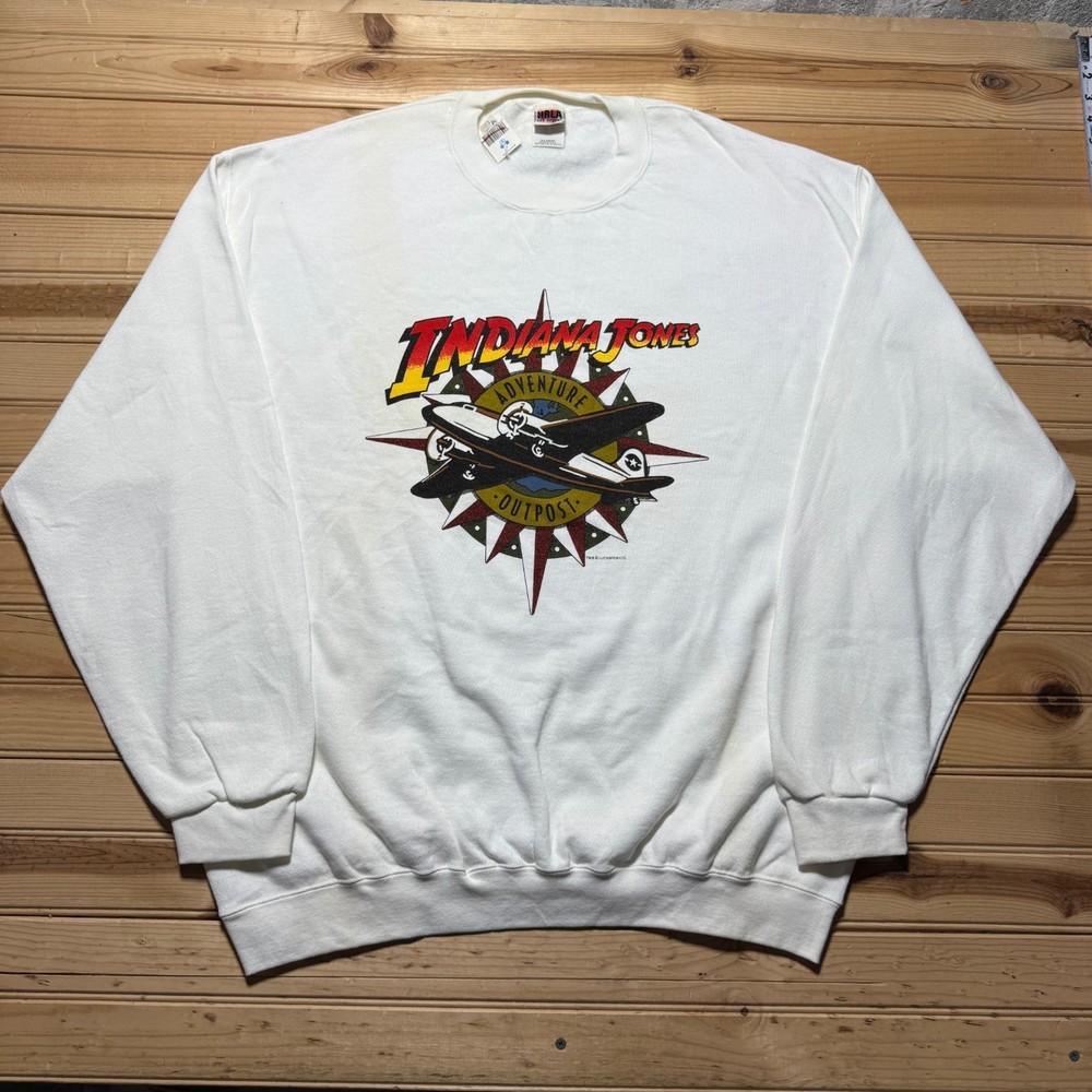 NWT Vintage 90s Indiana Jones Adventure Outpost Souvenir Sweatshirt USA Made XL