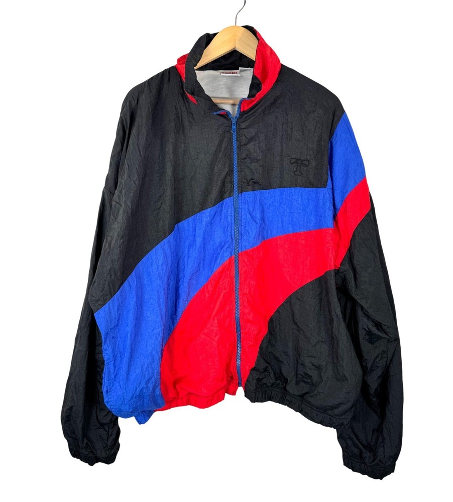 VTG 80s TODD color block windbreaker jacket athletic size 3X retro vintage