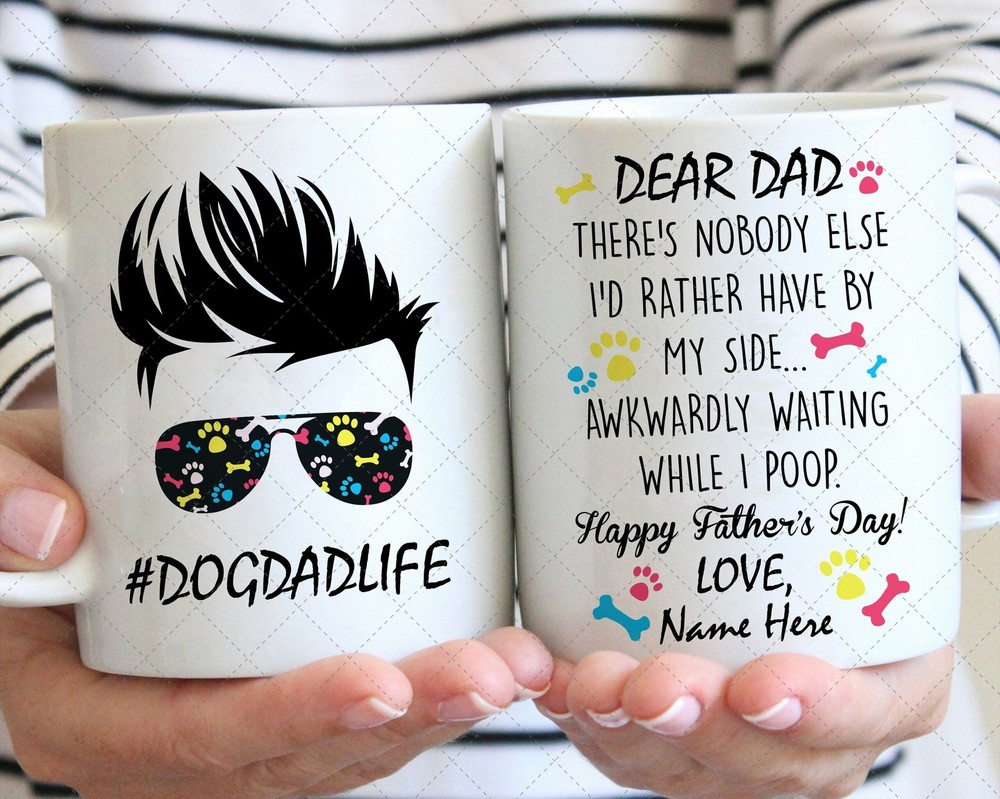 Dog Dad Life Coffee Mug Personalized Funny Glasses Dog Daddy Mug Happy 2021