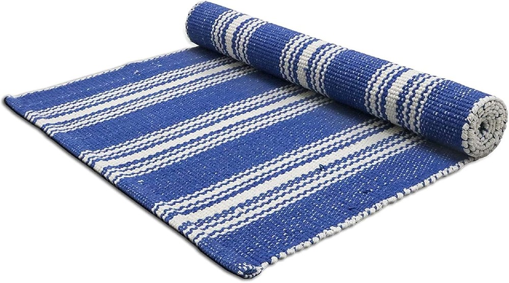 Hand Woven 100% Cotton Yoga Mat Thick Handloom Made in India for Gym Floor Exercise