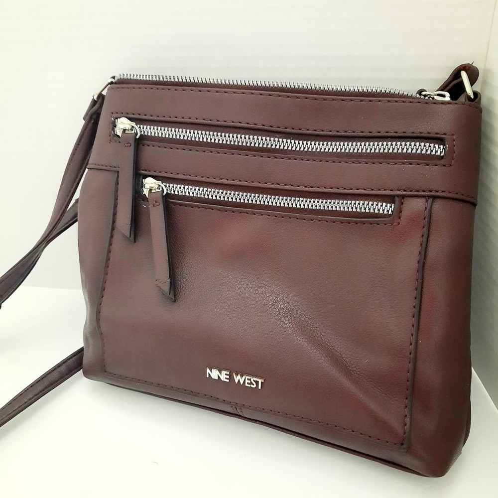 Nine West Plum/Purple Faux Leather Crossbody Shoulder Bag
