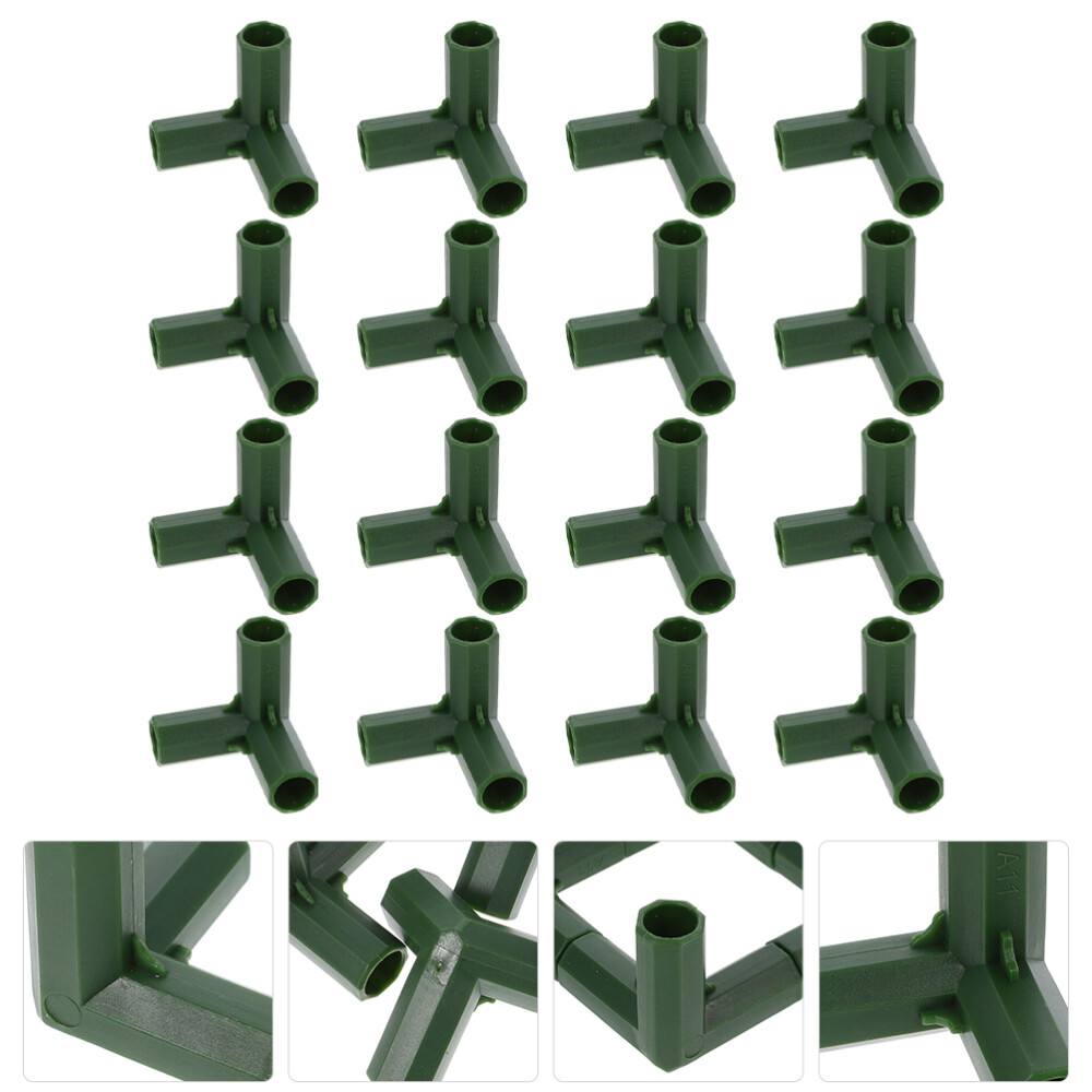 16pcs Tent Pipe Connectors Elbow Connector Greenhouse Pipe Connectors