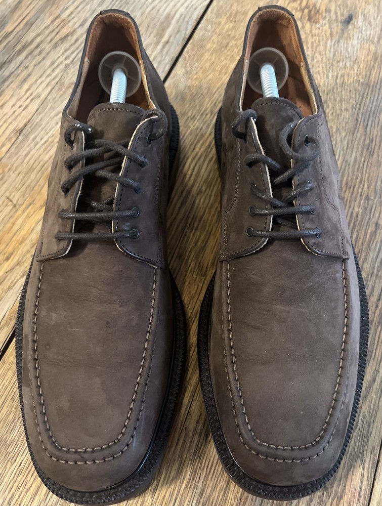 JOHNSTON & MURPHY MENS SIZE 10.5 M OXFORDS DRESS SHOES MADE IN ITALY LACE UP