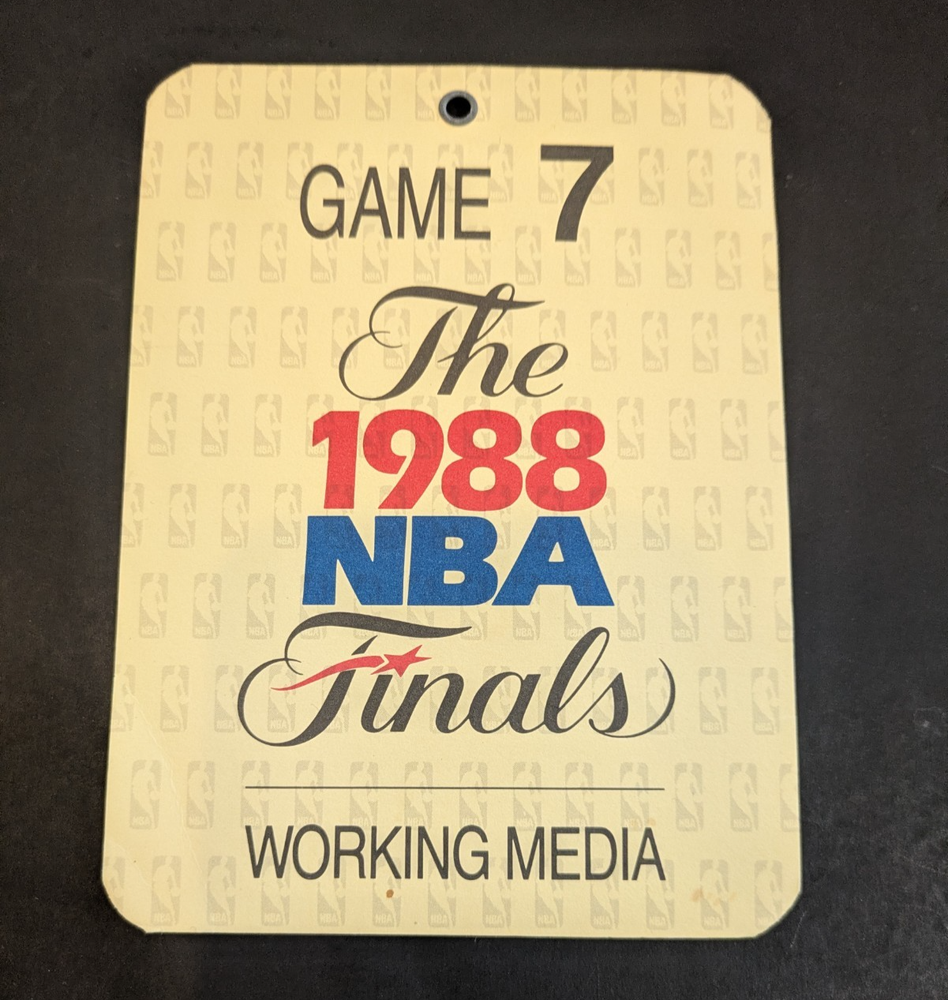Rare 1988 NBA Finals Game 7 Working Media Credential Pass - Lakers vs Pistons