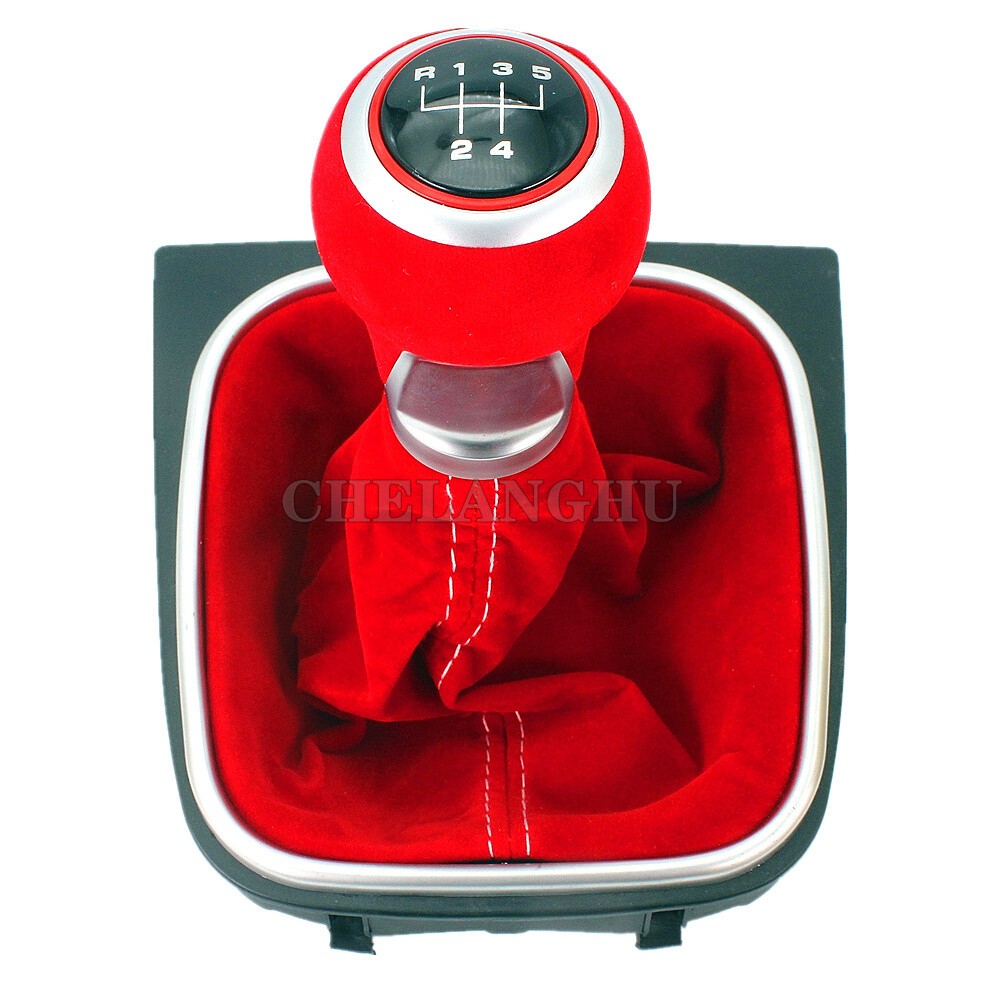 5 Speed Gear Shift Knob With Boot For EOS 2007 2008 2009 2010 2011 2012 2013