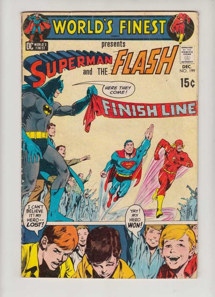 WORLD'S FINEST #199 VG- 3.5 DC COMICS 1970 *SUPERMAN/ FLASH RACE!