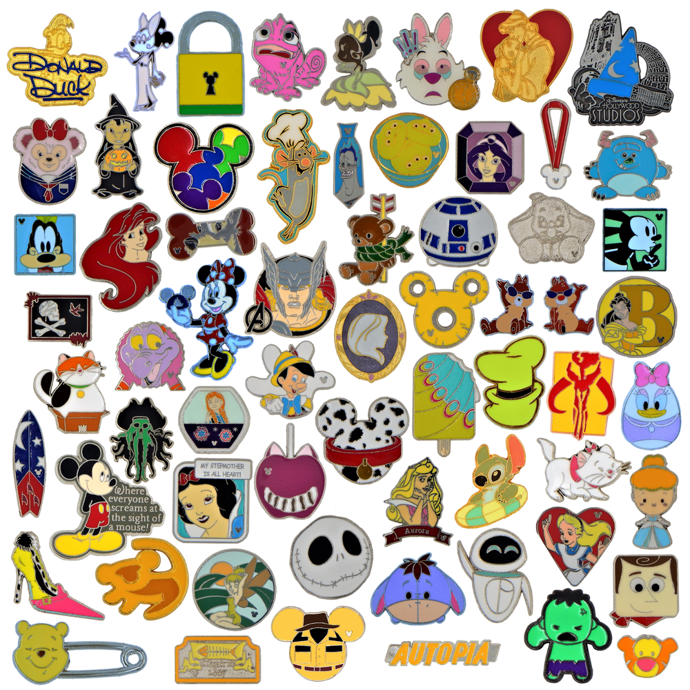 Disney 50 Assorted Park Pin Trading Lot Authentic Brand New Pins No Duplicates
