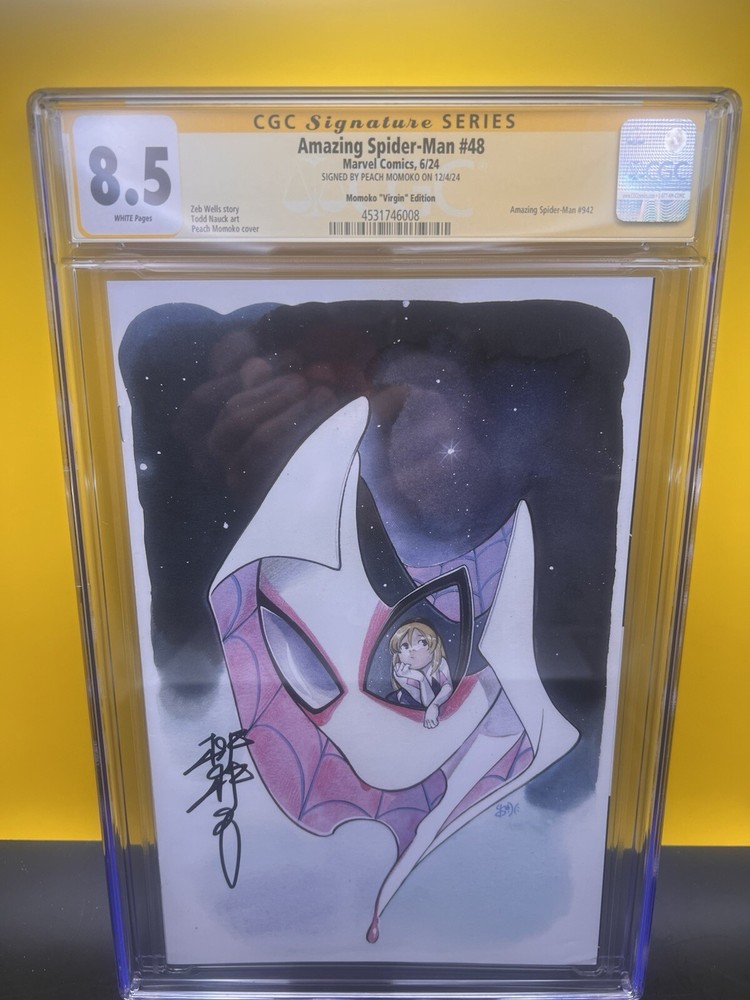 Amazing Spider-Man Vol 6 #48 Signed Peach Momoko virgin variant CGC SS 8.5