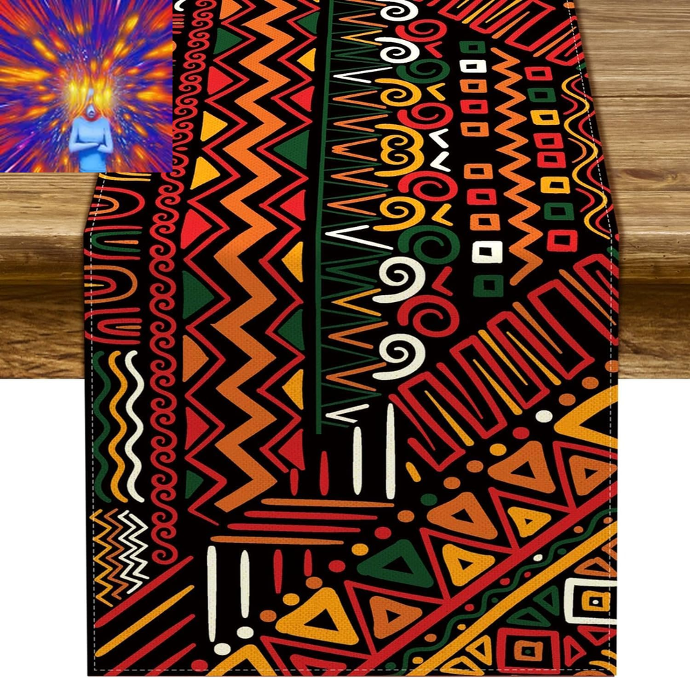 Kwanzaa Table Runner African American Heritage Festival Holiday Party Decoration