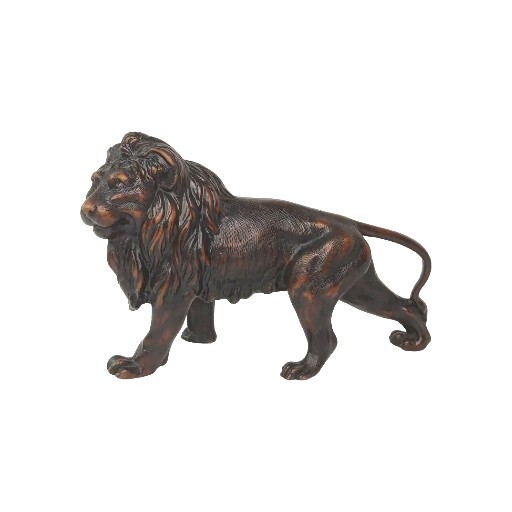 Vintage Lion Figurine Faux Bronze Hunting 7