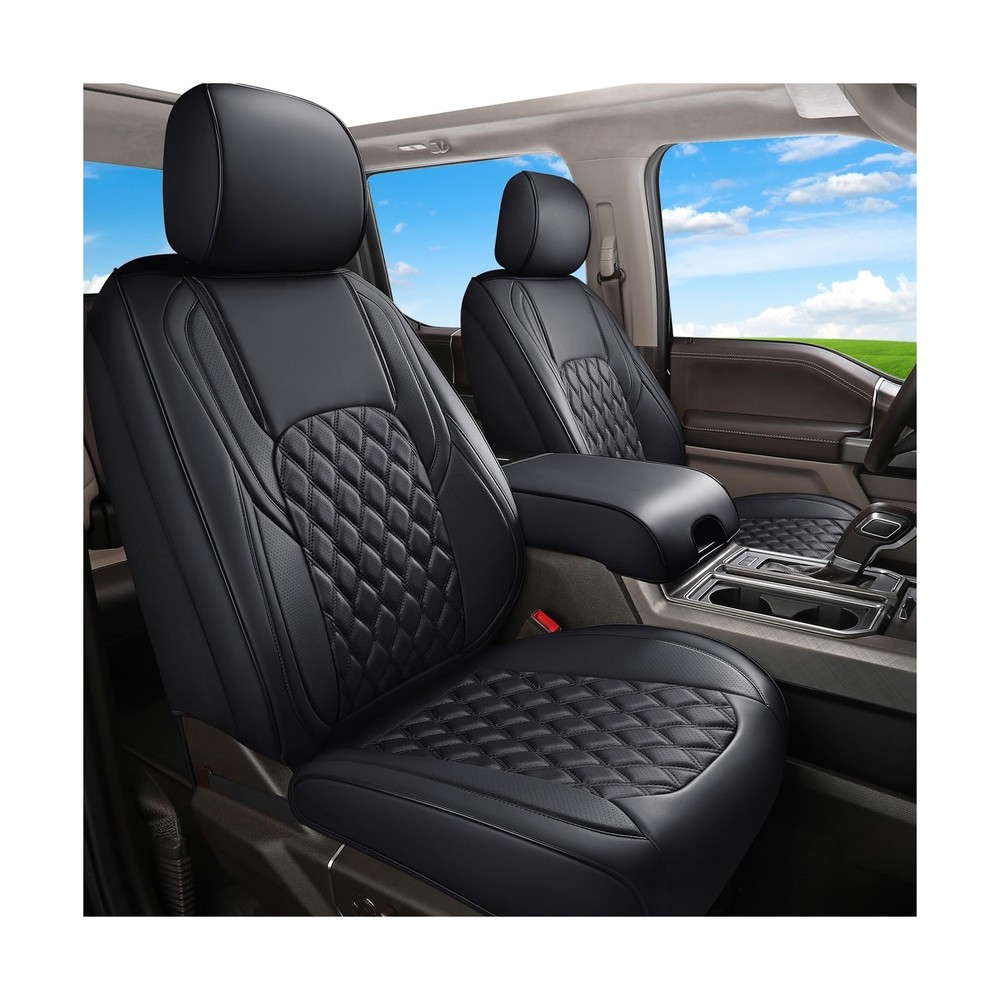 Huidasource Ford Seat Covers, Leather Pickup Seat Cushion Cover Fit for 2015-...