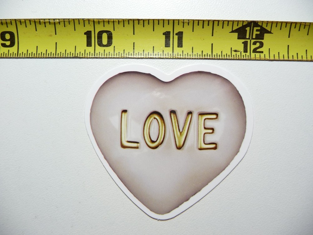 Gold Love Heart Sticker Decal for Scrapbooking & Motivation