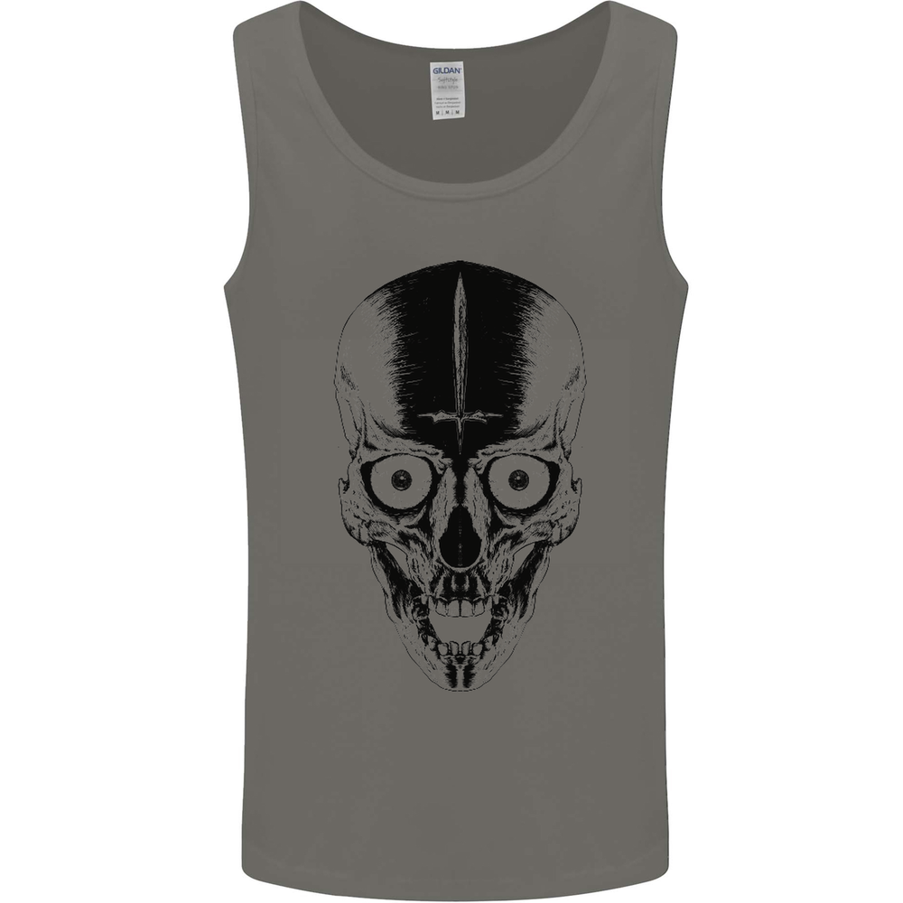 Skull With a Sword Gothic Heavy Metal Rock Mens Vest Tank Top
