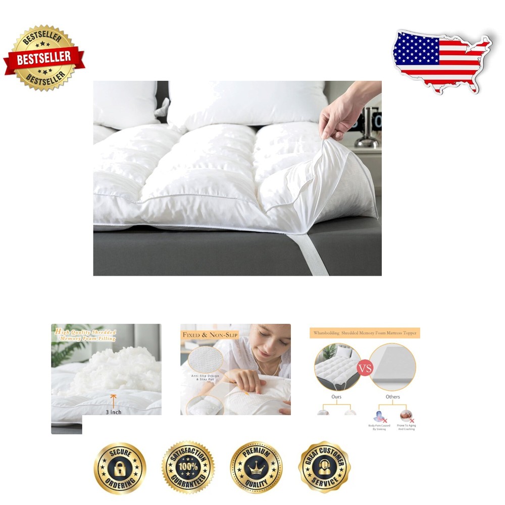 3 Inch Full Size Memory Foam Mattress Topper for Ultimate Comfort & Support