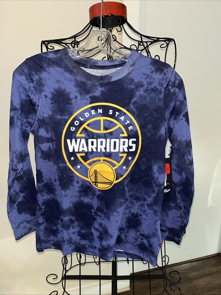 Golden State Warriors Nba Youth Blue Long Sleeve T-Shirt Size Medium 10–12