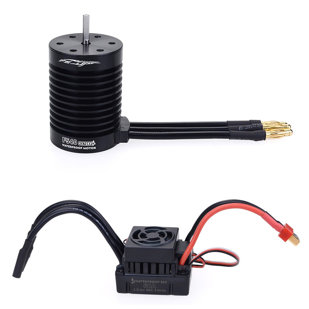 For 1/10 1/12 RC 800W 4370KV F540 Motor 60A Brushless Waterproof ESC Combo Set