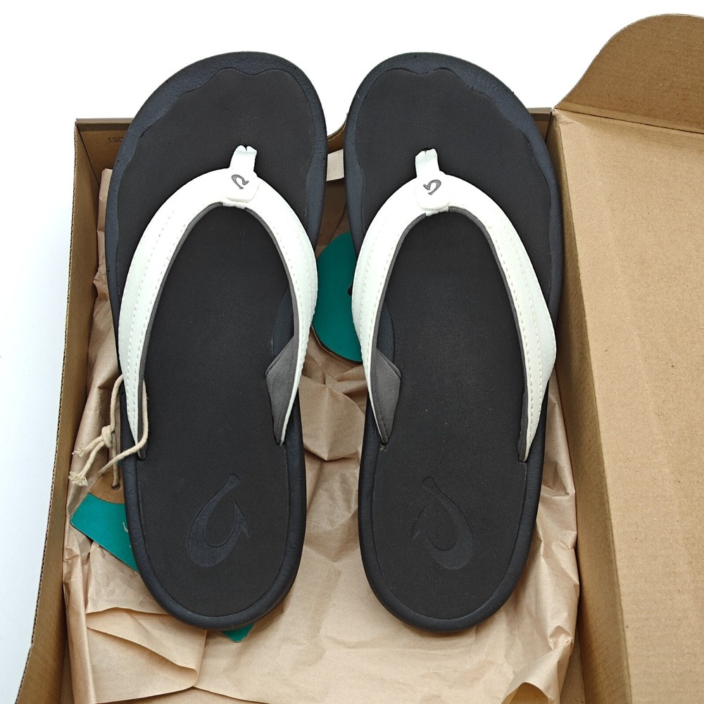 OluKai Ohana Women's Arch Support Flip Flops in White Sizes 7 9 11