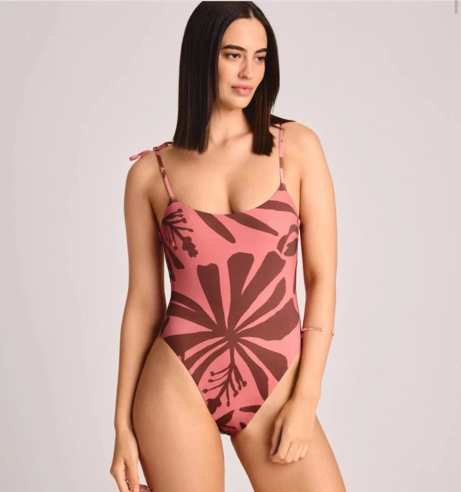 Vitamin A Women's Printed Tie Shoulder Classic Coverage One Piece Swimsuit - XXL