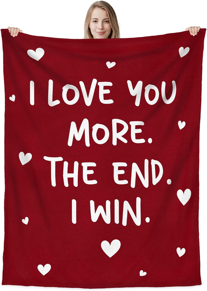 Christmas Anniversary Wedding Gifts for Her Him - I Love You More Super Soft Fle
